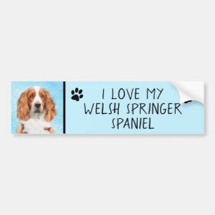 Welsh Springer Spanischmalerei - Original Dog Art Autoaufkleber