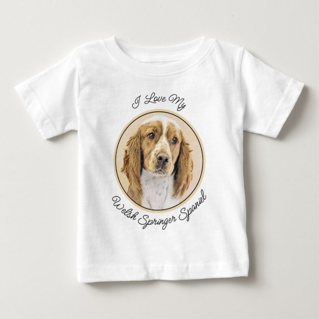 Welsh Springer Spanischmalerei - Original Dog Art Baby T-shirt (Vorderseite)