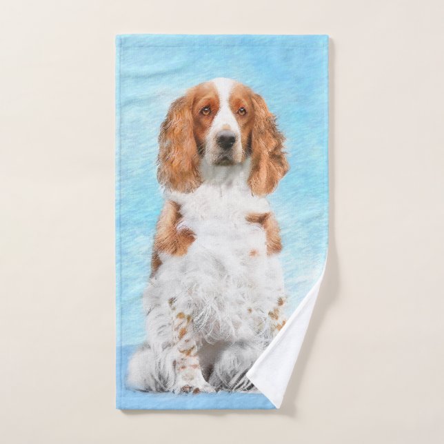 Welsh Springer Spanischmalerei - Original Dog Art Badhandtuch Set (Handtuch)