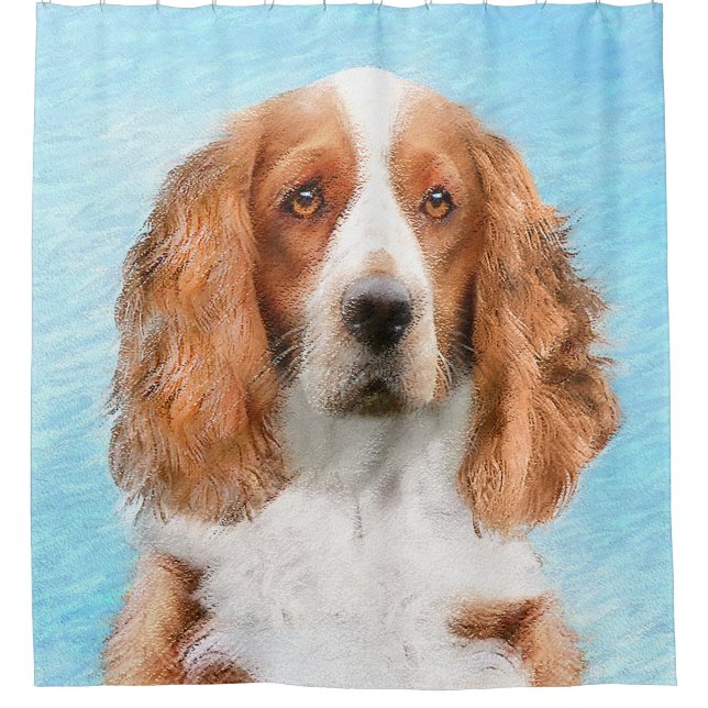 Welsh Springer Spanischmalerei - Original Dog Art Duschvorhang (Vorderseite)
