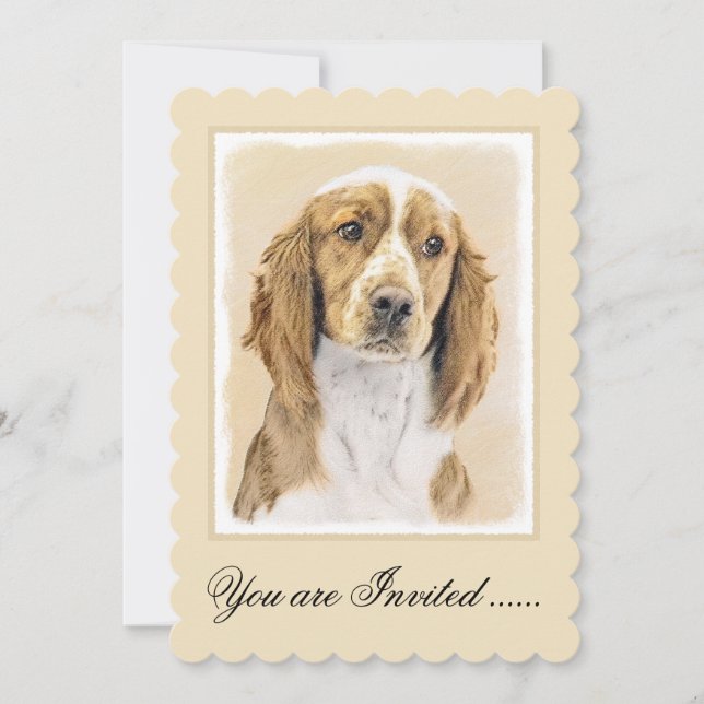 Welsh Springer Spanischmalerei - Original Dog Art Einladung (Vorderseite)