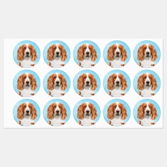 Welsh Springer Spanischmalerei - Original Dog Art Etiketten (Blatt)