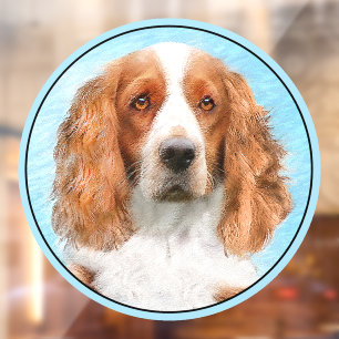 Welsh Springer Spanischmalerei - Original Dog Art Fensteraufkleber