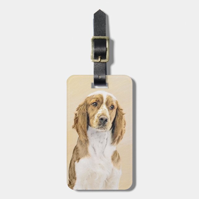 Welsh Springer Spanischmalerei - Original Dog Art Gepäckanhänger (Vorderseite vertikal)