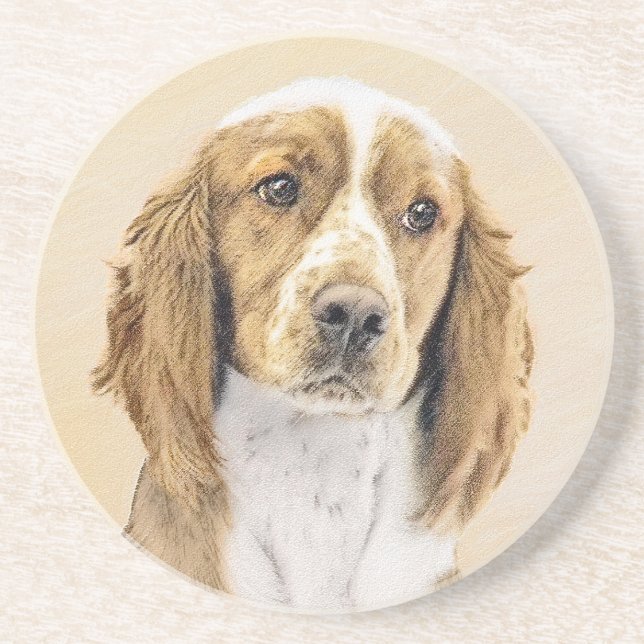 Welsh Springer Spanischmalerei - Original Dog Art Getränkeuntersetzer (Vorne)