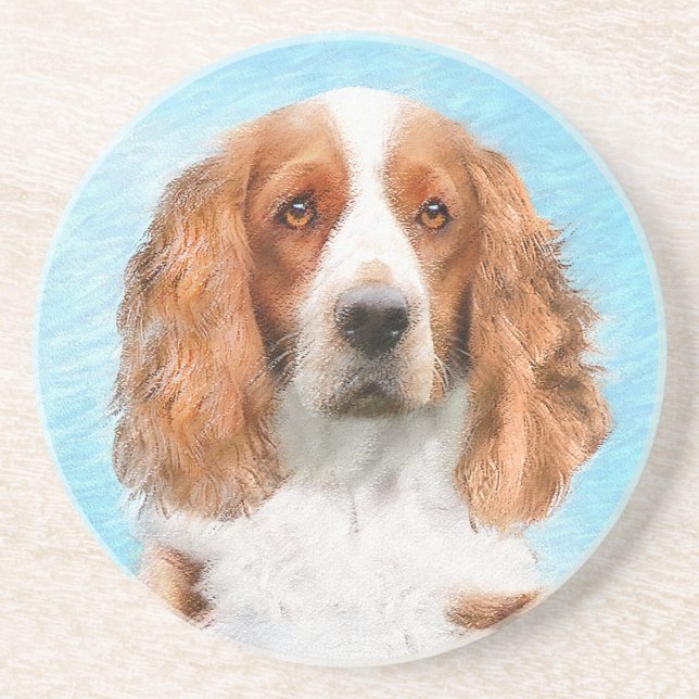 Welsh Springer Spanischmalerei - Original Dog Art Getränkeuntersetzer (Vorne)