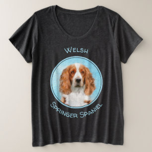 Welsh Springer Spanischmalerei - Original Dog Art Große Größe T-Shirt