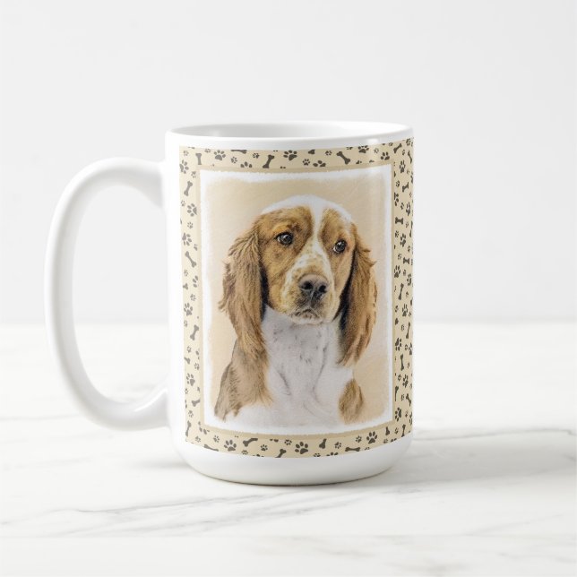 Welsh Springer Spanischmalerei - Original Dog Art Kaffeetasse (Links)