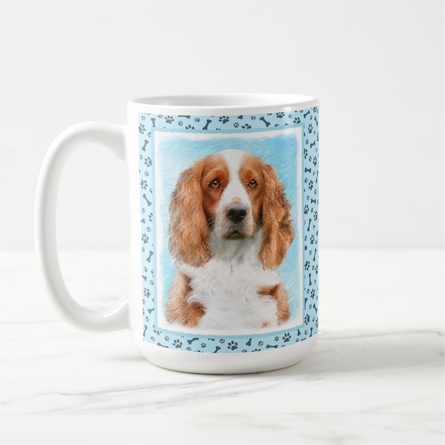Welsh Springer Spanischmalerei - Original Dog Art Kaffeetasse (Links)