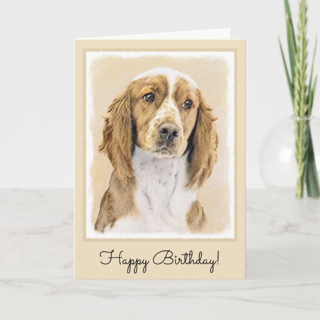 Welsh Springer Spanischmalerei - Original Dog Art Karte (Vorderseite)