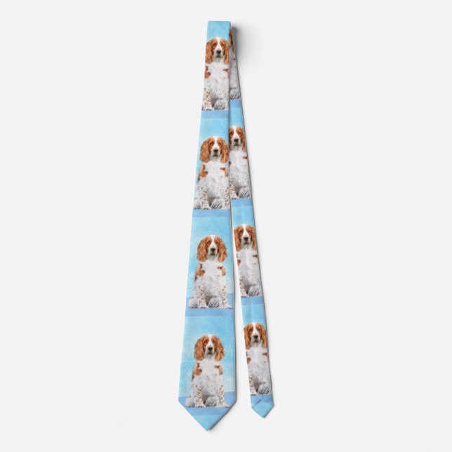 Welsh Springer Spanischmalerei - Original Dog Art Krawatte (Vorderseite)