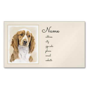 Welsh Springer Spanischmalerei - Original Dog Art Magnetische Visitenkarte