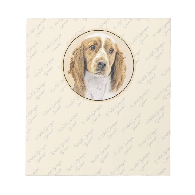 Welsh Springer Spanischmalerei - Original Dog Art Notizblock (Vorderseite)