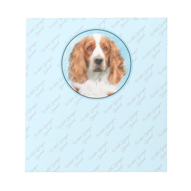 Welsh Springer Spanischmalerei - Original Dog Art Notizblock (Vorderseite)