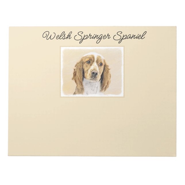 Welsh Springer Spanischmalerei - Original Dog Art Notizblock (Vorderseite)