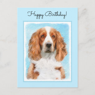 Welsh Springer Spanischmalerei - Original Dog Art Postkarte