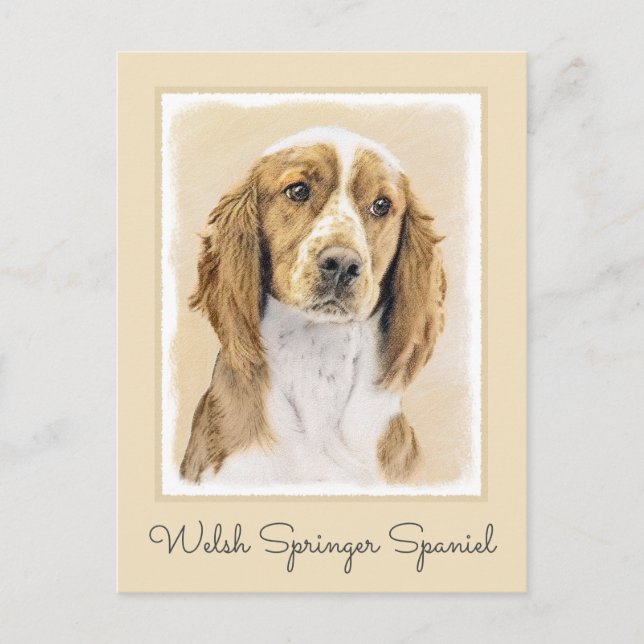 Welsh Springer Spanischmalerei - Original Dog Art Postkarte (Vorderseite)
