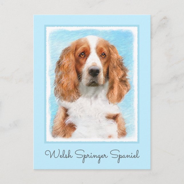 Welsh Springer Spanischmalerei - Original Dog Art Postkarte (Vorderseite)