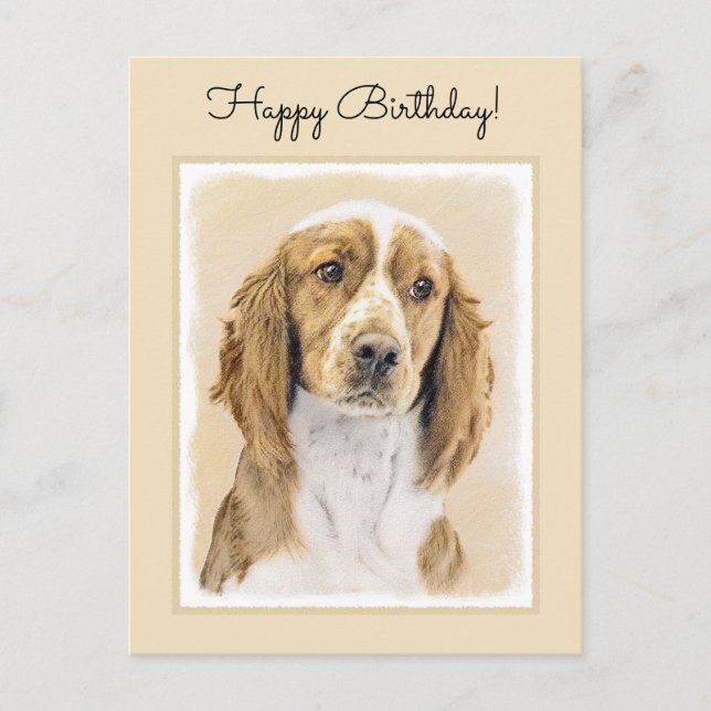 Welsh Springer Spanischmalerei - Original Dog Art Postkarte (Vorderseite)