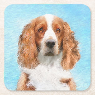 Welsh Springer Spanischmalerei - Original Dog Art Rechteckiger Pappuntersetzer