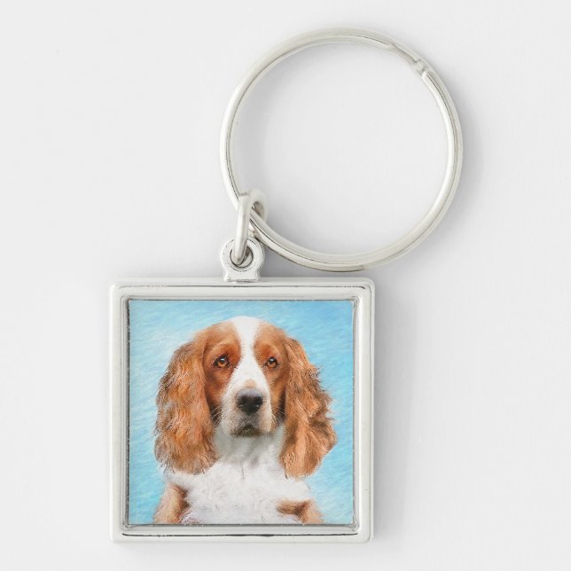 Welsh Springer Spanischmalerei - Original Dog Art Schlüsselanhänger (Vorne)