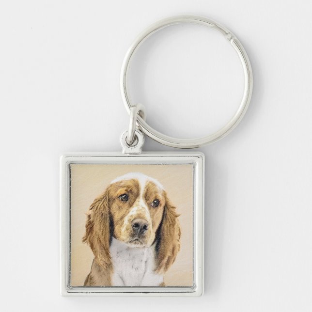 Welsh Springer Spanischmalerei - Original Dog Art Schlüsselanhänger (Vorne)