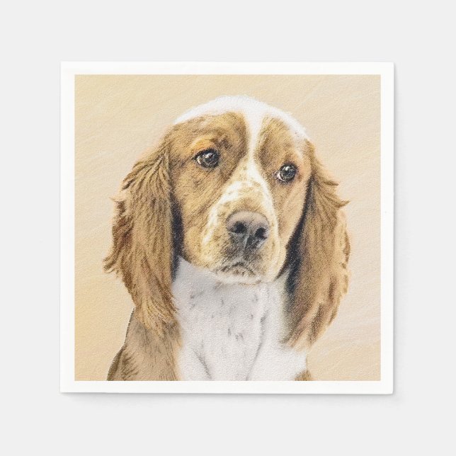 Welsh Springer Spanischmalerei - Original Dog Art Serviette (Vorderseite)