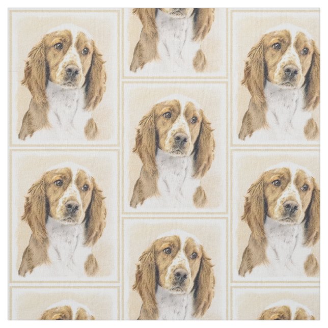 Welsh Springer Spanischmalerei - Original Dog Art Stoff (Muster)