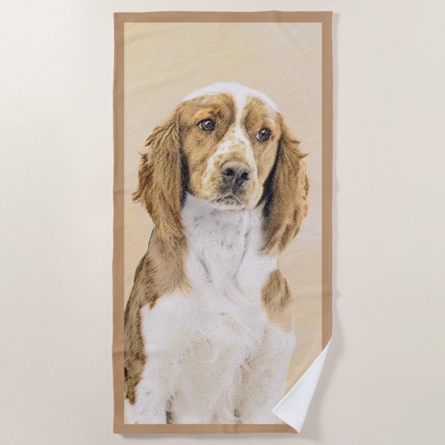 Welsh Springer Spanischmalerei - Original Dog Art Strandtuch (Vorderseite)