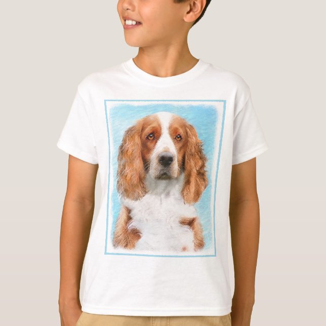Welsh Springer Spanischmalerei - Original Dog Art T-Shirt (Vorderseite)