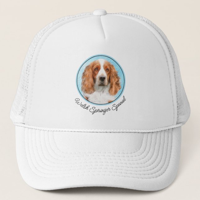 Welsh Springer Spanischmalerei - Original Dog Art Truckerkappe (Vorderseite)