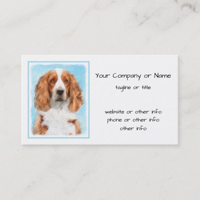 Welsh Springer Spanischmalerei - Original Dog Art Visitenkarte (Vorderseite)