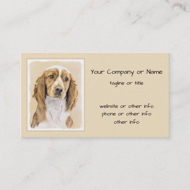 Welsh Springer Spanischmalerei - Original Dog Art Visitenkarte (Vorderseite)