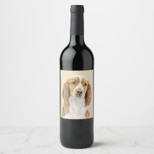 Welsh Springer Spanischmalerei - Original Dog Art Weinetikett