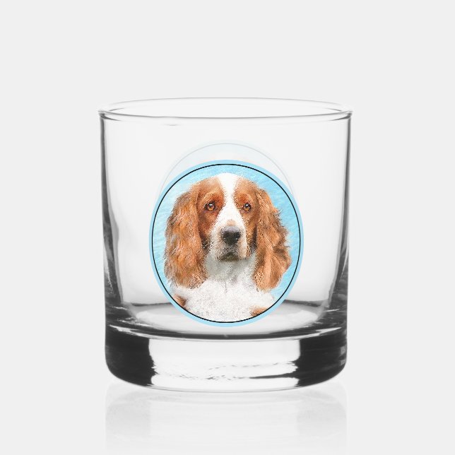 Welsh Springer Spanischmalerei - Original Dog Art Whiskyglas (Vorderseite)