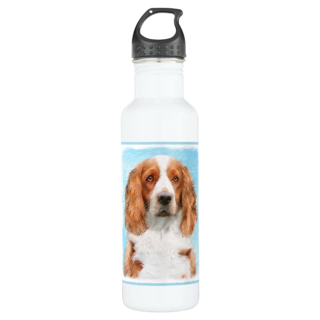 Welsh Springer Spanischmalerei - Original Hund Kun Edelstahlflasche (Vorderseite)