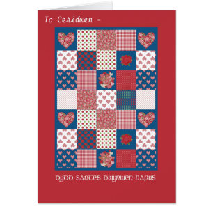 Welsh St Dwynwen's Hearts Rose Imitate Patchwork