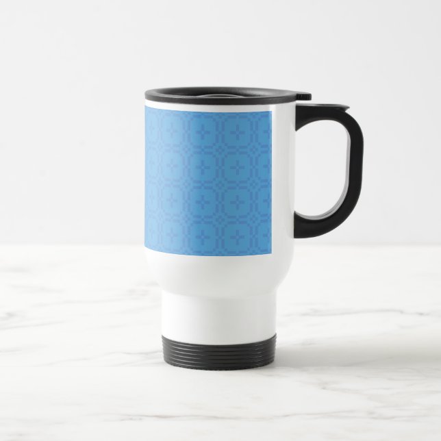 Welsh TapestPattern, Chic Blue Travel Mug Reisebecher (Rechts)