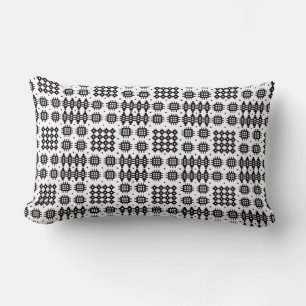Welsh Tapestry Muster Schwarz-weiß Lumbar Pillow Lendenkissen