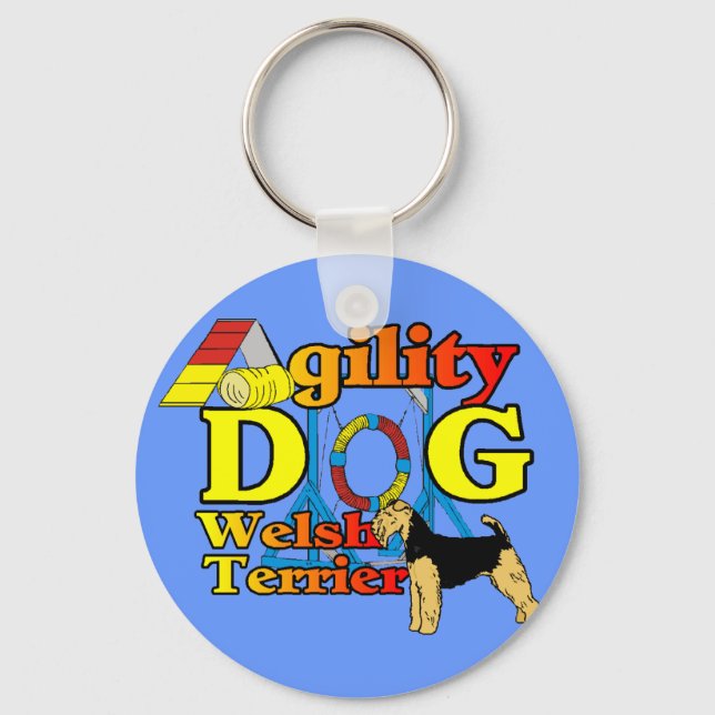 Welsh_Terrier_Agility Schlüsselanhänger (Vorderseite)