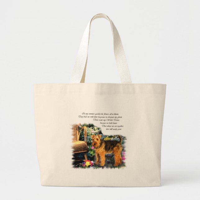 Welsh Terrier Art Geschenke Jumbo Stoffbeutel (Vorne)