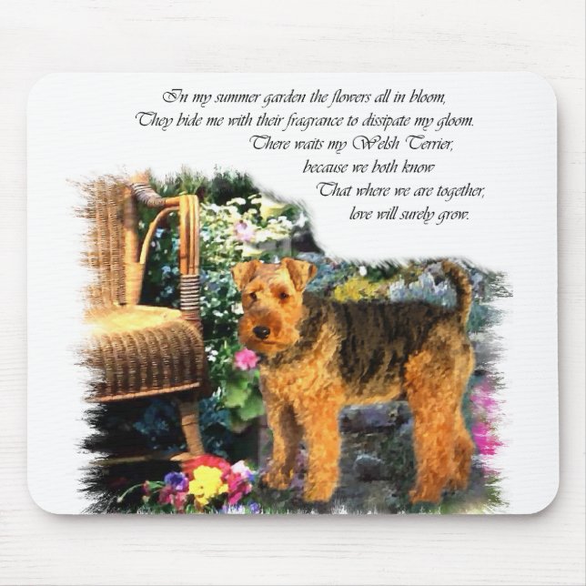 Welsh Terrier Art Geschenke Mousepad (Vorne)