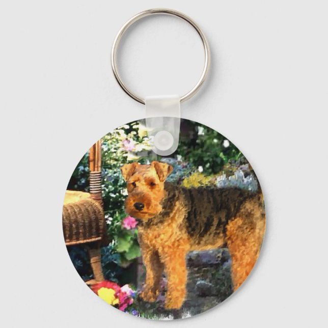 Welsh Terrier Art Geschenke Schlüsselanhänger (Vorderseite)