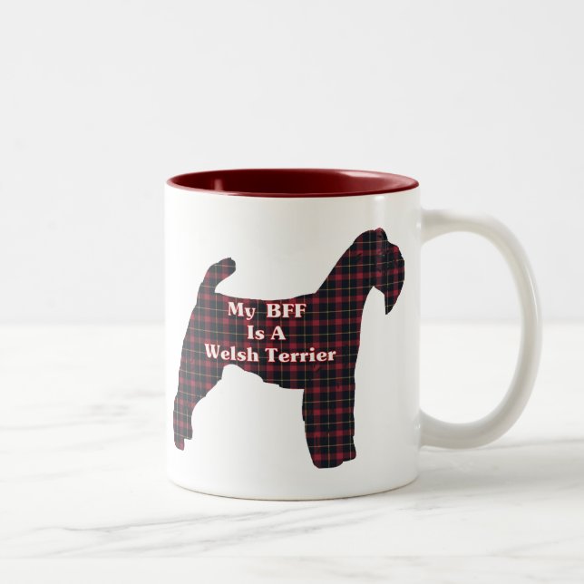 Welsh Terrier BESTE FREUNDIN Geschenke Zweifarbige Tasse (Rechts)