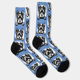 Welsh Terrier Blue Puppy Personalisiertes Thema Socken