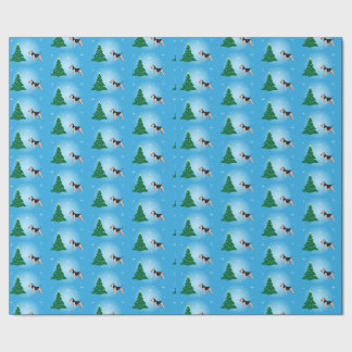 Welsh Terrier Blue Weihnachtswrapping Paper Geschenkpapier