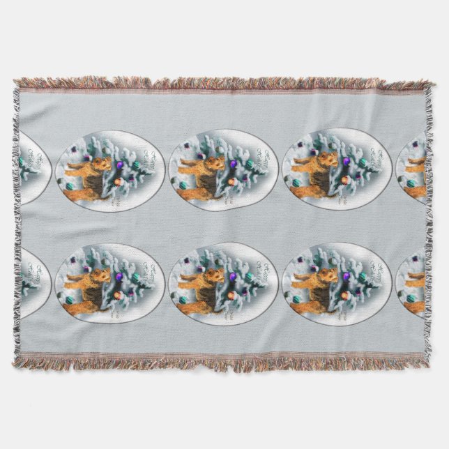 Welsh Terrier Christmas Decke (Vorderseite)