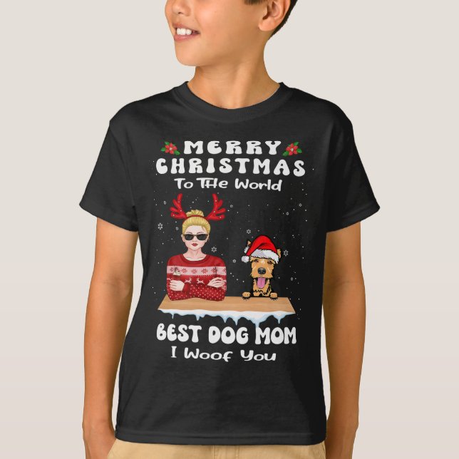 Welsh Terrier Christmas für die weltbeste Mama für T-Shirt (Vorderseite)