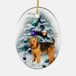 Welsh Terrier Christmas Geschenke Keramik Ornament