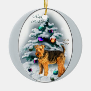 Welsh Terrier Christmas Geschenke Keramik Ornament